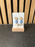 Mix & Match Oorbellen beige -blauw- beige