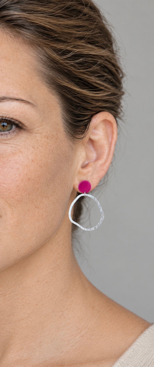Celia oorbellen  licht blauw zilver