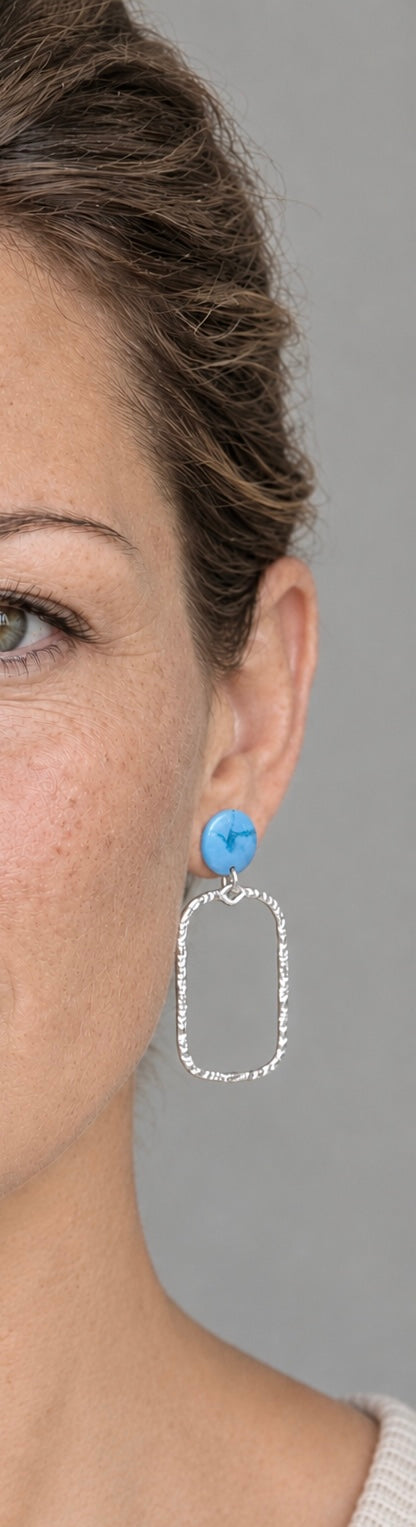 Rosanna oorbellen zilver blauw