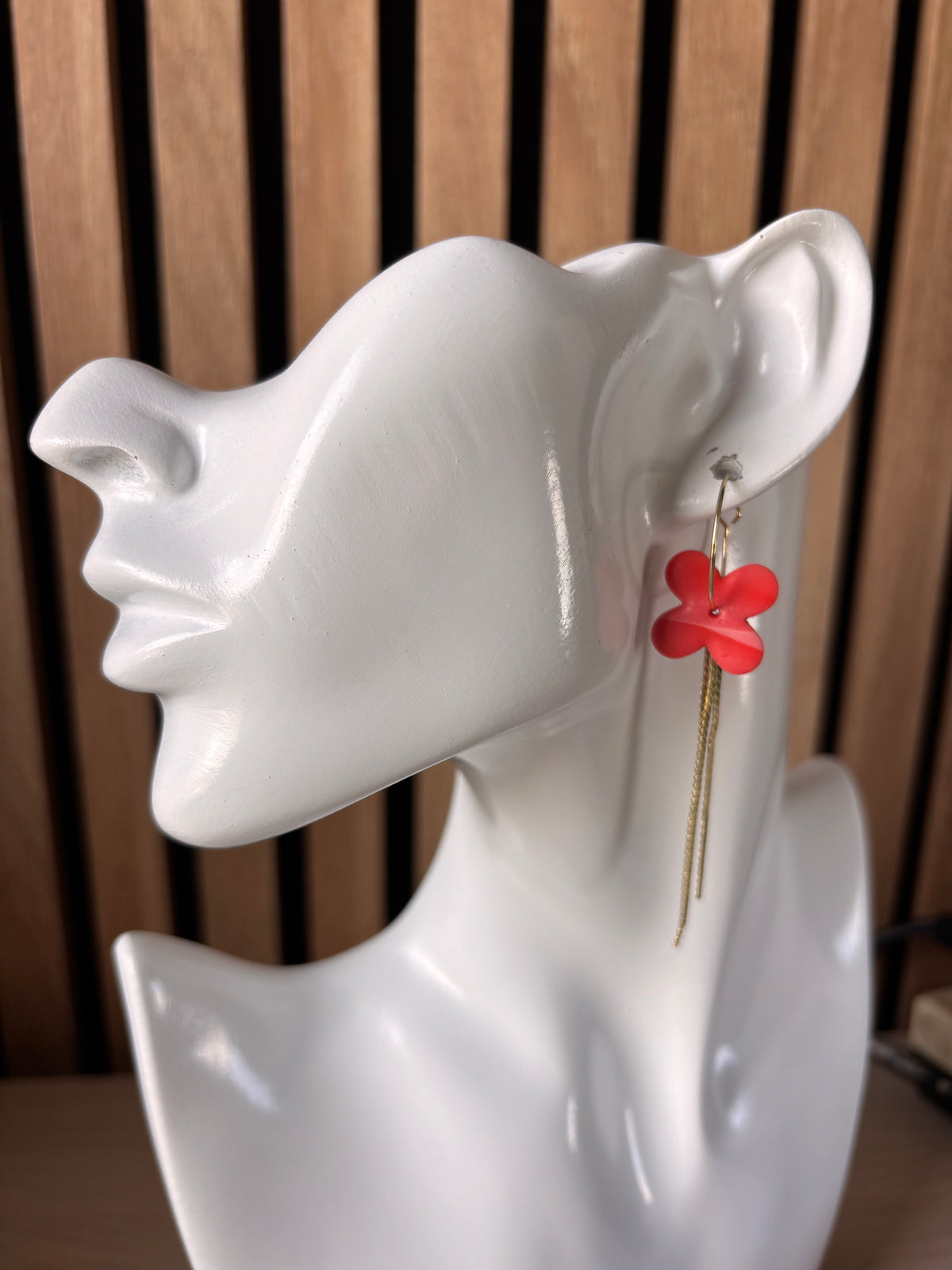 Fee oorbellen poppy rood