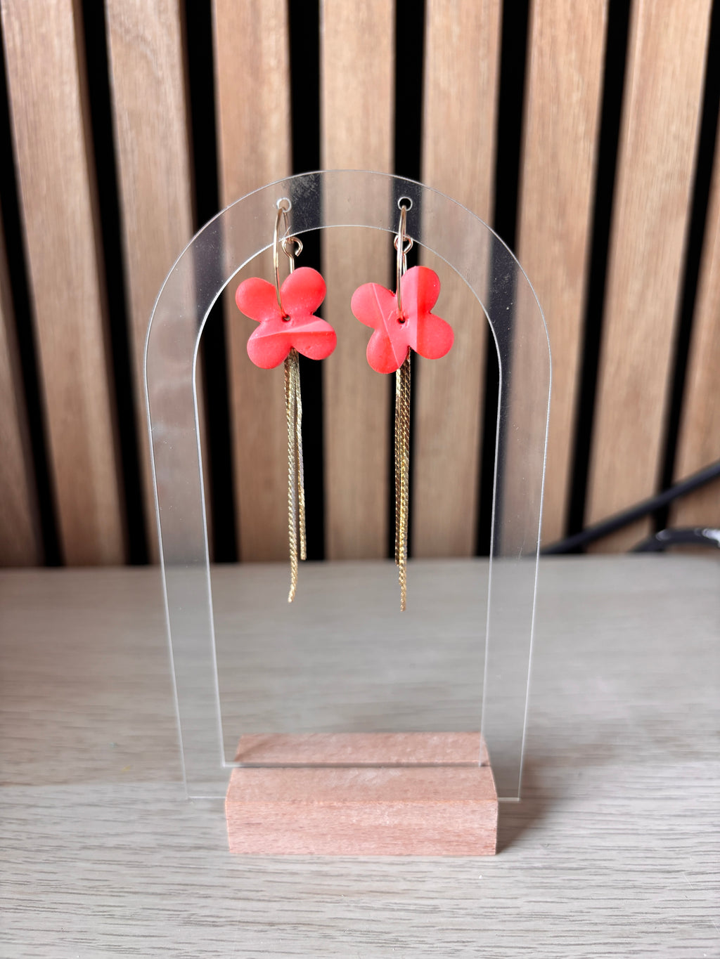 Fee oorbellen poppy rood