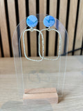 Rosanna oorbellen zilver blauw